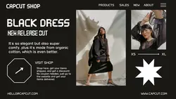 Fashion Black Dress Display Product Twitter Post