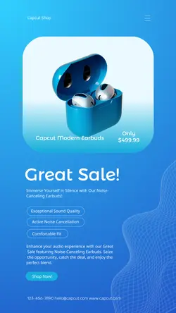 Electronic Earbuds Sale Instagram Story