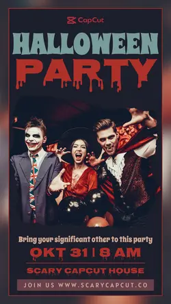 Dark Minimalist Halloween Party Instagram Story