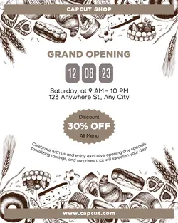 Food Bakery Shop Grand Opening Instagram Portrait