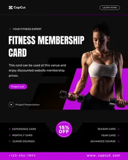 Workout & Fitness Membership card Discount Modern