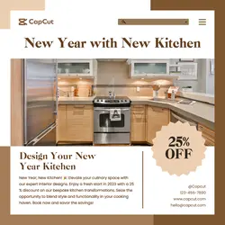 New Year, New Kitchen! ๐ Elevate your culinary space with our expert interior designs. Enjoy a fres
