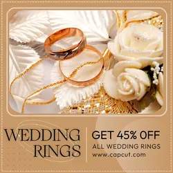 Gold SImple Wedding Rings Instagram Post