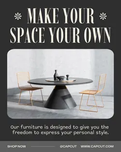 Dark Grey Minimal Furniture Instagram Post