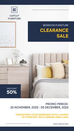 Household Bedroom Furniture Sale Instagram Story