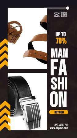 Man Fashion Belt Promotion Instagram Stories Black