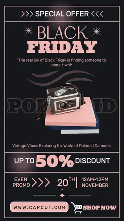 Black Friday Camera Polaroid sales promotion 