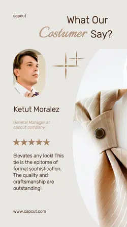 Fashion Testimonial Formal Tie Instagram Story