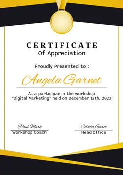 Non-Marketing Certificate Workshop Black Gold