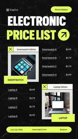  Electronic Product Price List Instagram Story