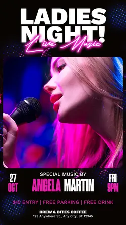 Friday Night Live Music Flyer Instagram Story