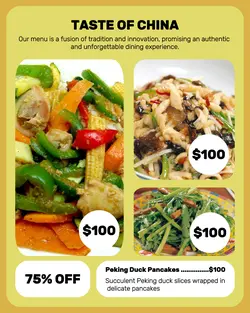 Taste of China Menu