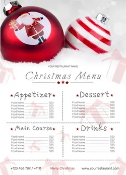 Merry Christmas Menu