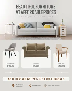 Light Grey Furniture Promotion Instagram Post