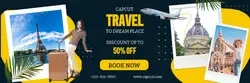 Travel Email Headers Blue and Yellow