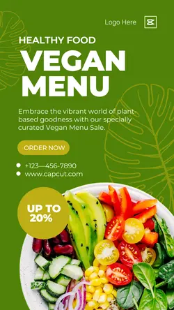 Food Vegan Menu Sale Instagram Story