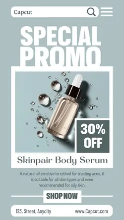 Skincare Serum Promo Website or Instagram Story