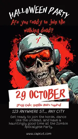 Halloween Zombie Party Invitation Instagram Story