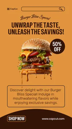 Burger Bliss Food Promotion Instagram Story