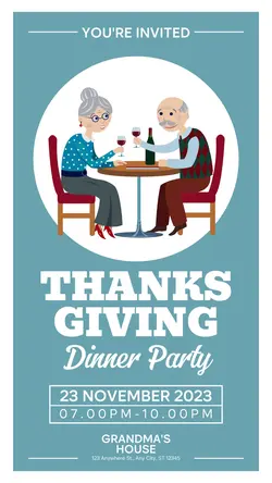 Thanksgiving dinner party instagram story