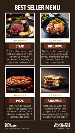 Best Seller Menu Instagram Story