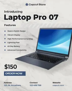 Electronics Laptop Product Display Instagram Post