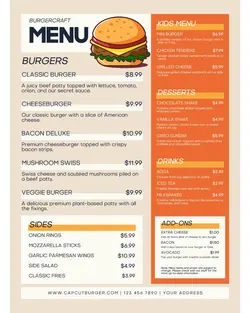 Food Promotion Burger Menu