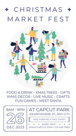 Christmas Market Promotions Poster Template Tiktok