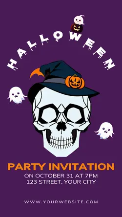 Halloween Skull Invitation Instagram Story