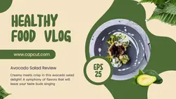 Green Modern Healthy Food Vlog Youtube Thumbnail