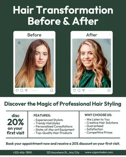 Beauty & Personal Care Before & After Hair Salon