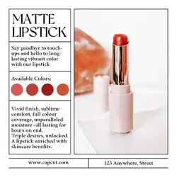 Beauty Matte Lipstick Display Instagram Post