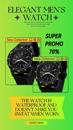 ELEGANT MEN'S WATCHES INSTAGRAM STORY POST TEMPLATES