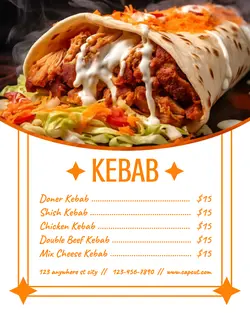 Food and Beverage Kebab Menu Promotion Instagram Portrait