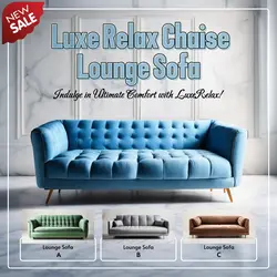 E-Commerce Household Luxe Relax Chaise Lounge Sofa Product Display