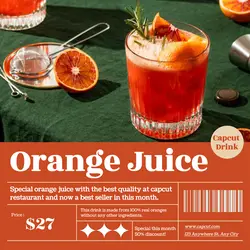 Orange Effect Display Food Drink Orange Juice Product Display Instagram Post Orange Minimalist