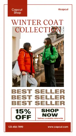 Fashion Industry Winter Coat Best Seller Promotion Instagarm Story