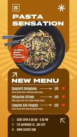 New Pasta Sensation Promotion Instagram Story 