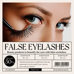 Cream Minimalist Beauty False Eyelash Sale Product Display Instagram Post