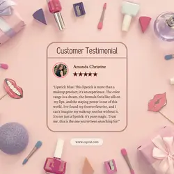 Beauty and Personal Care Lipstick Testimonial Review Instagram Post