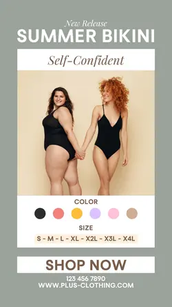 Plus Size Summer Bikini Instagram Story Post