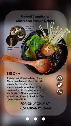 Application Introduction for a certain dish