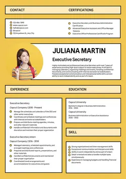 Business Resume Executive Secretary