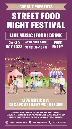 Street Food Night Festival Poster Promotion TikTok
