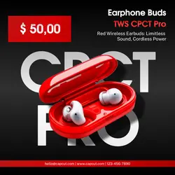 Electronic Red Earphone Promotion Instagram Post
