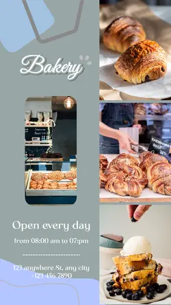 Bakery promotion instagram story grey modern