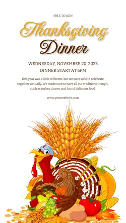 Thanksgiving dinner Invitatioin Instagram Story