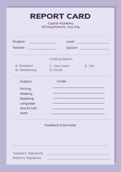 Non-marketing Report Card