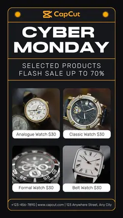 Cyber Monday Watch Flash Sale Instagram Story 