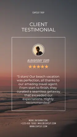 Client Testimonial Trip Agency Instagram Story